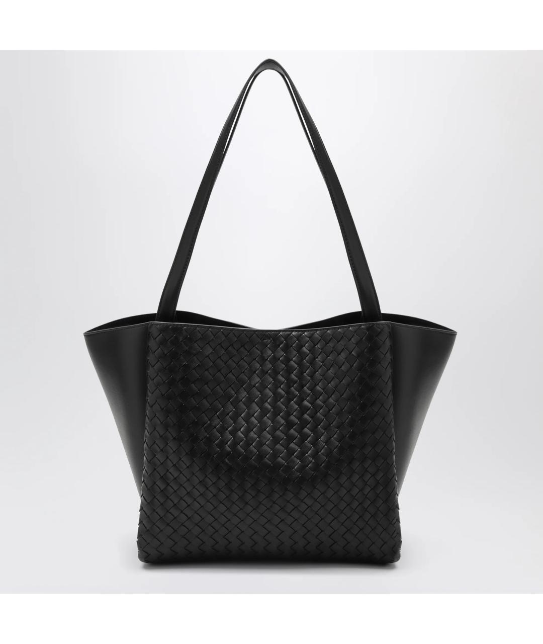 BOTTEGA VENETA Черная кожаная сумка тоут, фото 6
