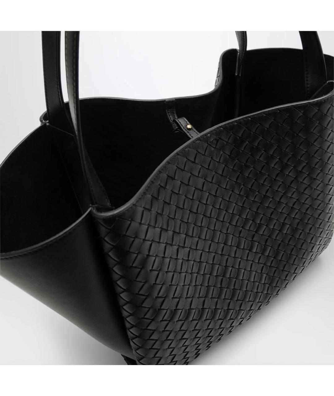 BOTTEGA VENETA Черная кожаная сумка тоут, фото 5