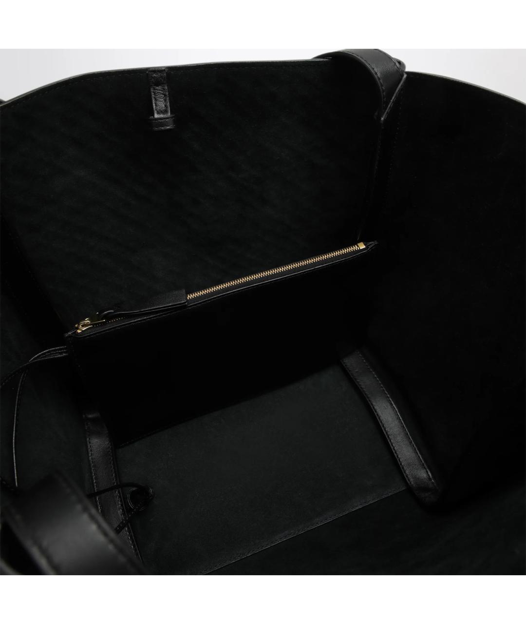 BOTTEGA VENETA Черная кожаная сумка тоут, фото 4