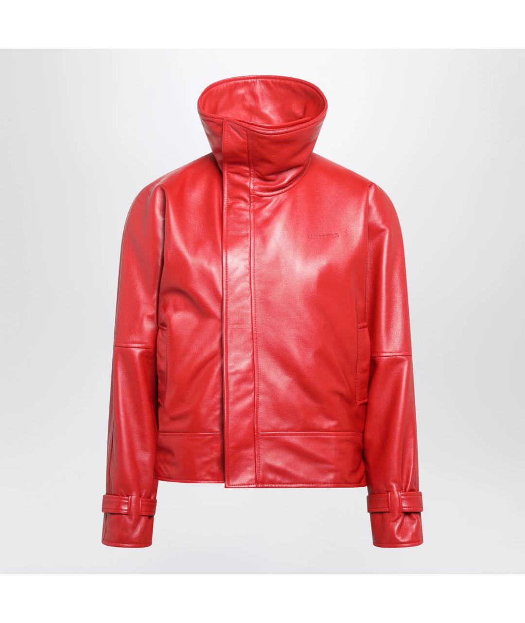BALENCIAGA Красная кожаная куртка, фото 2