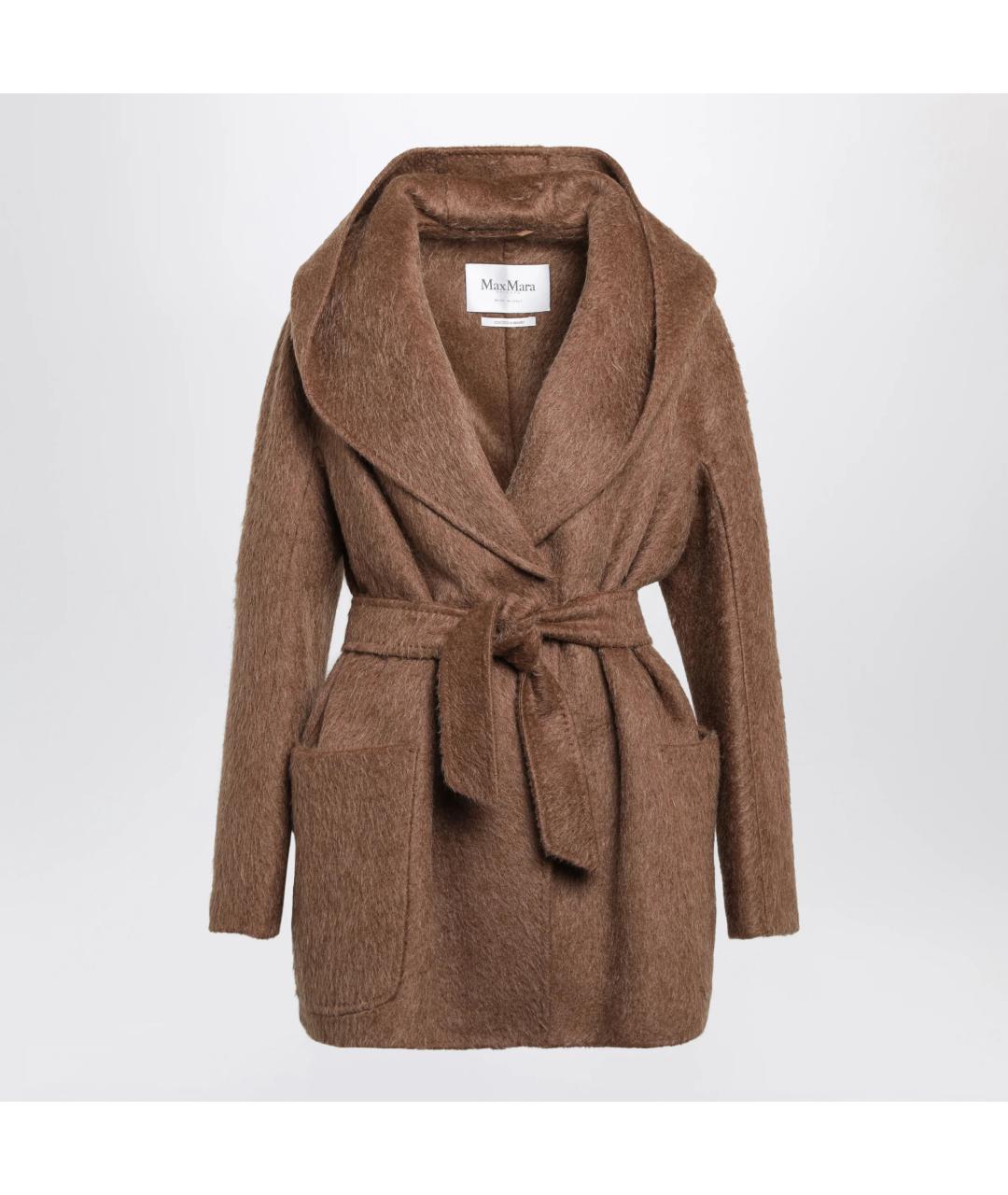 MAX MARA Коричневое шерстяное пальто, фото 2
