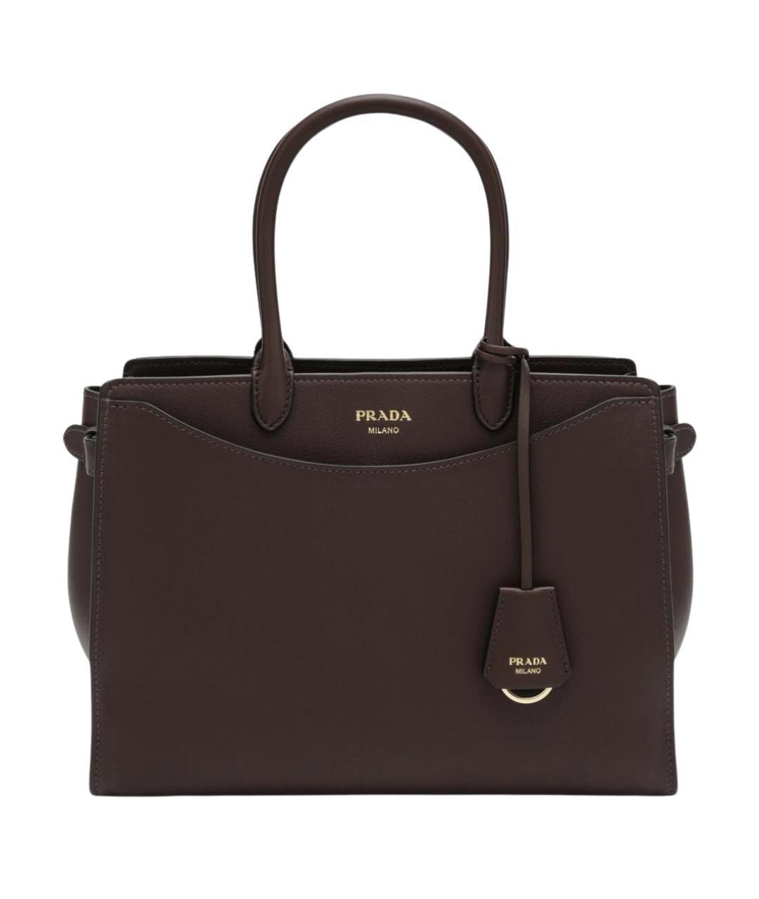 PRADA Коричневая кожаная сумка тоут, фото 1