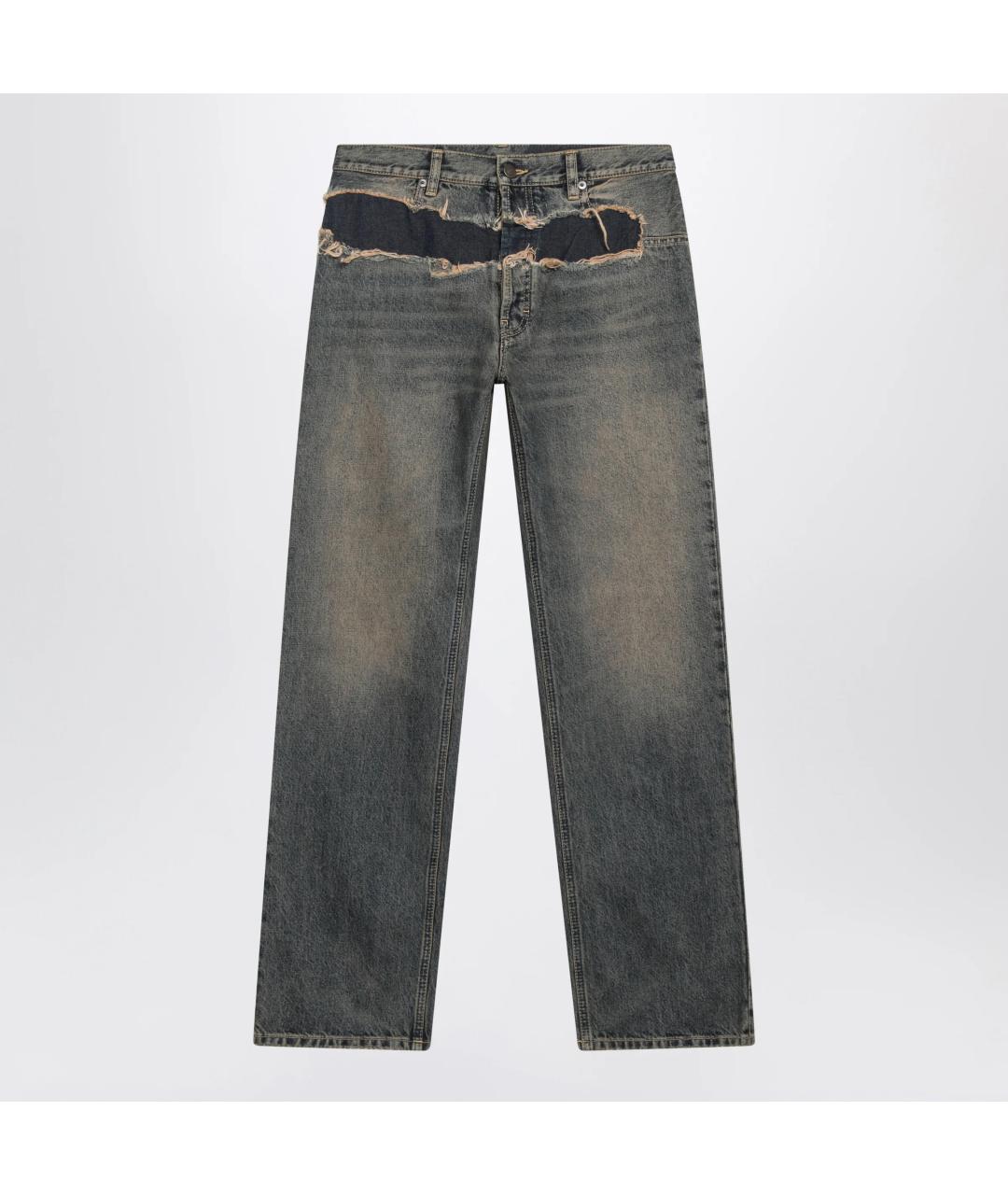 MAISON MARGIELA Синие хлопковые прямые джинсы, фото 3