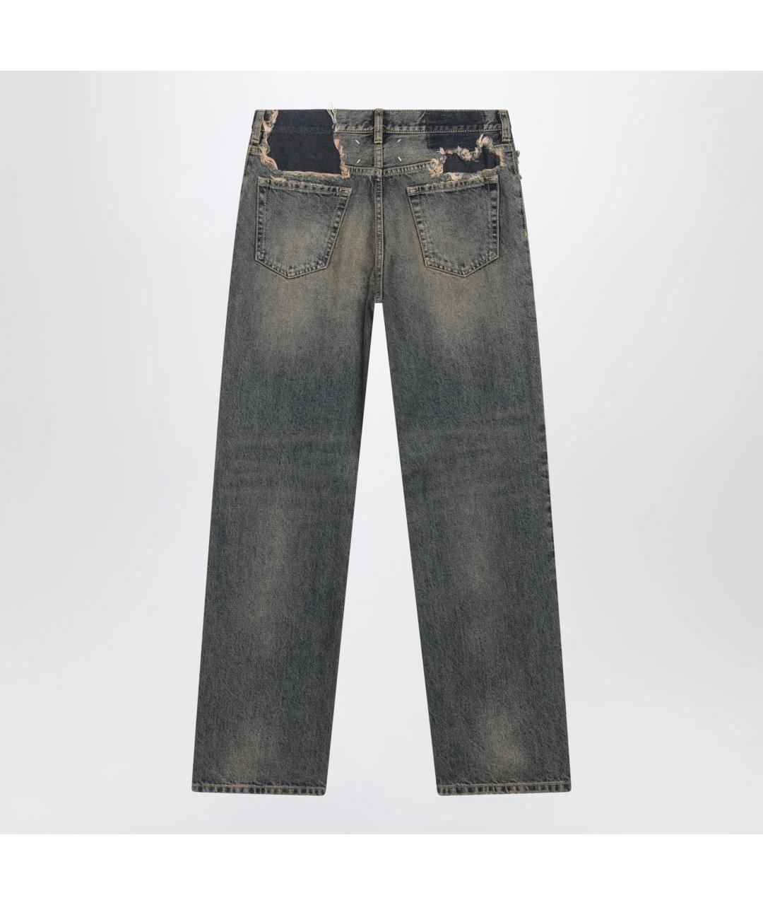MAISON MARGIELA Синие хлопковые прямые джинсы, фото 2