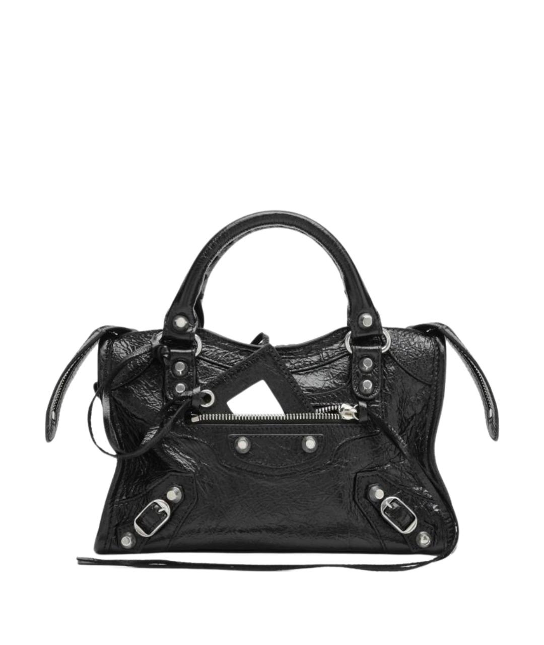 BALENCIAGA Черная кожаная сумка тоут, фото 1