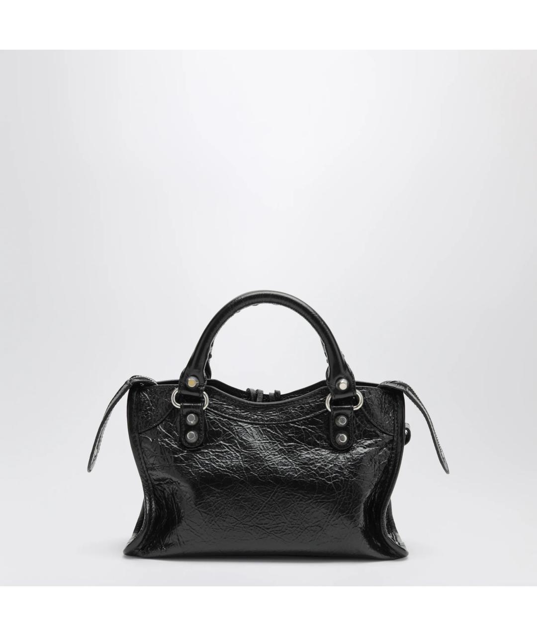 BALENCIAGA Черная кожаная сумка тоут, фото 2