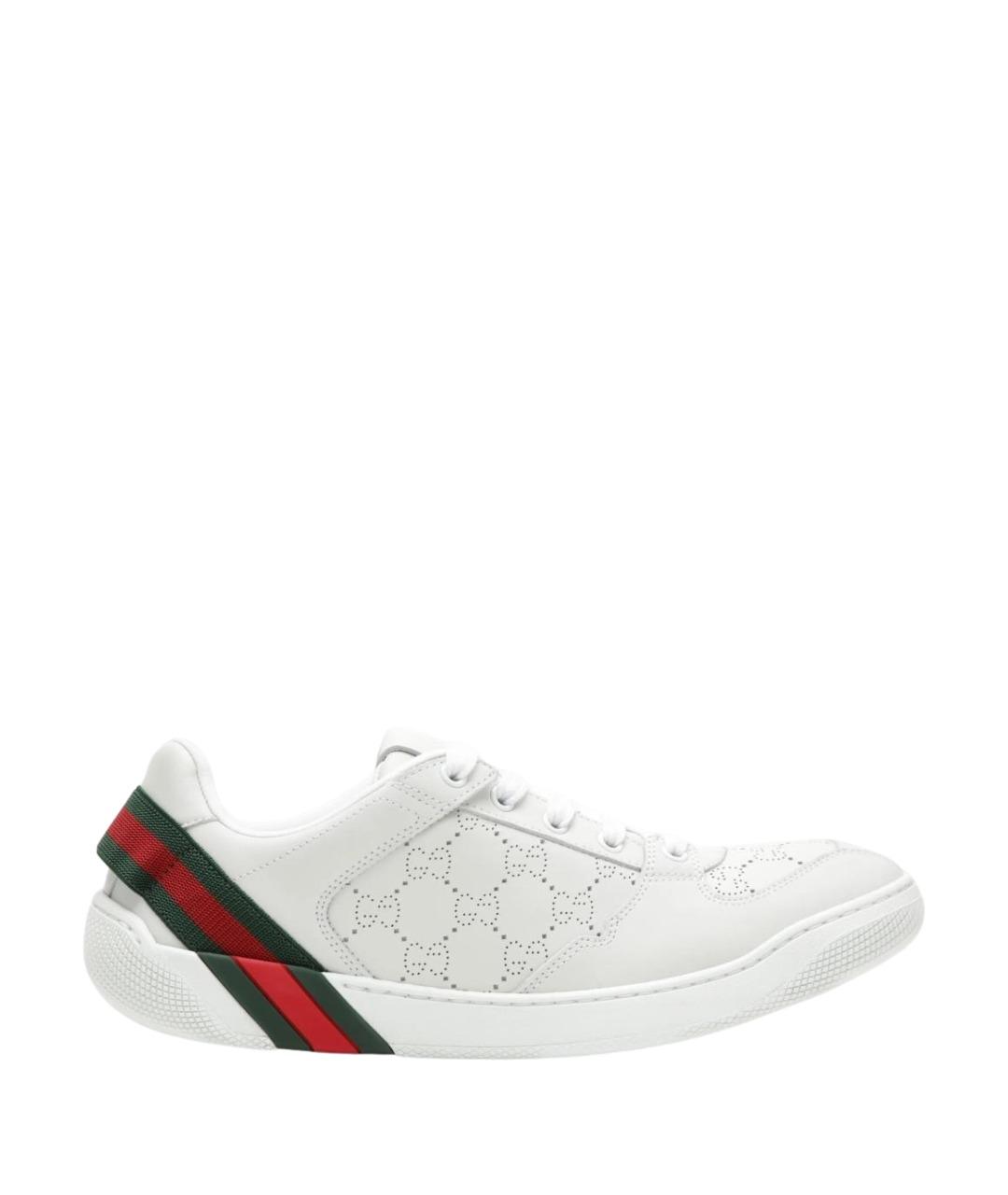 GUCCI Белые кожаные кроссовки, фото 1