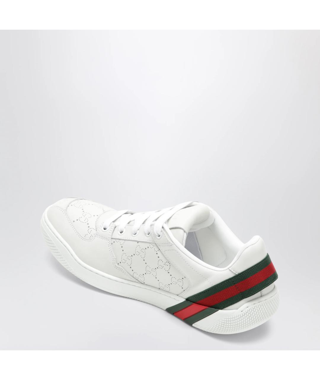 GUCCI Белые кожаные кроссовки, фото 2