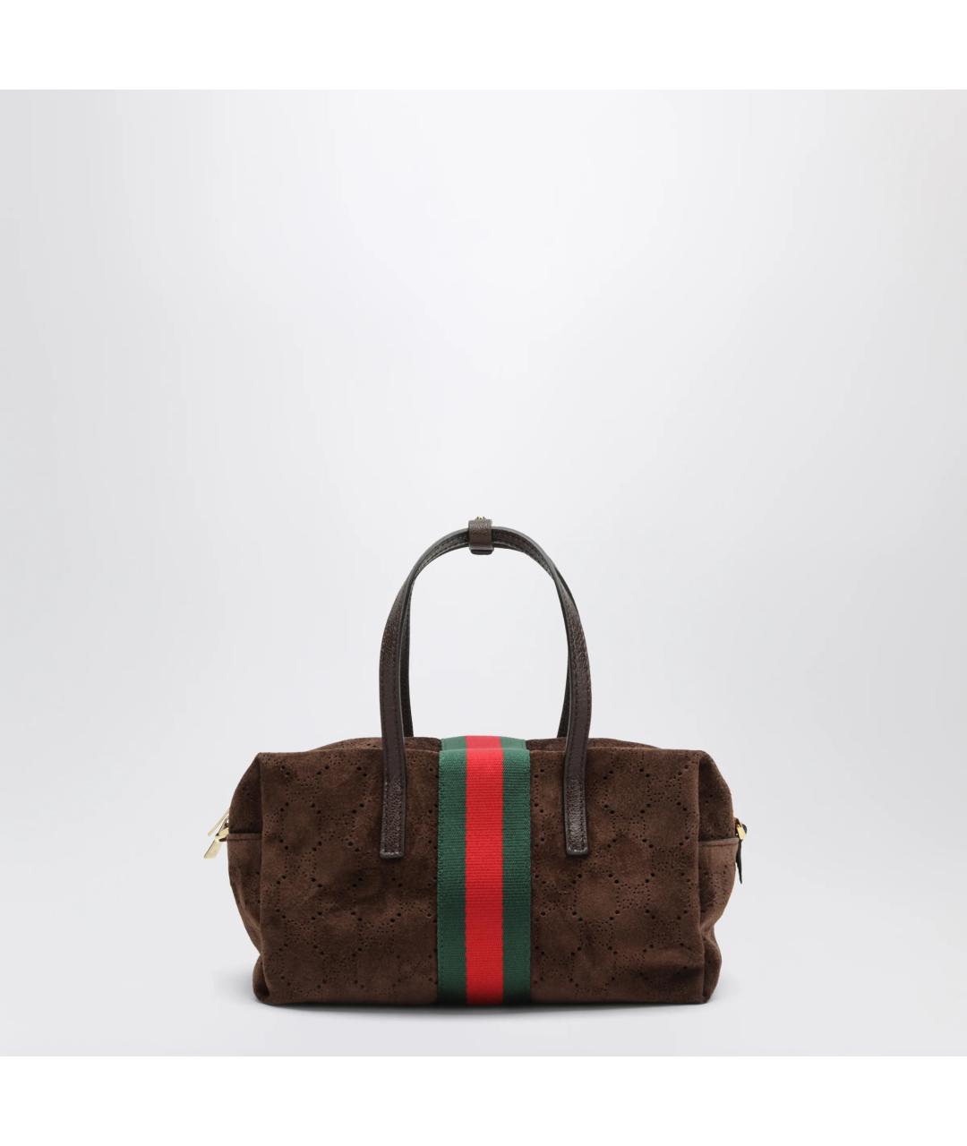 GUCCI Коричневая замшевая сумка тоут, фото 3