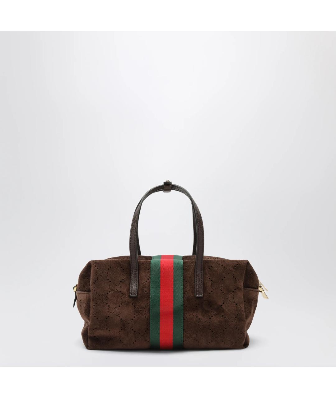 GUCCI Коричневая замшевая сумка тоут, фото 2