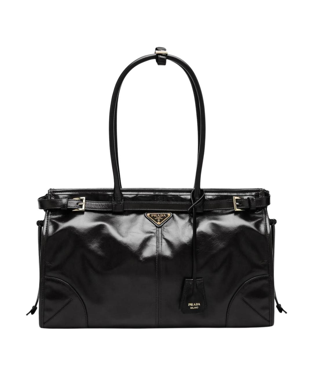 PRADA Черная кожаная сумка тоут, фото 1