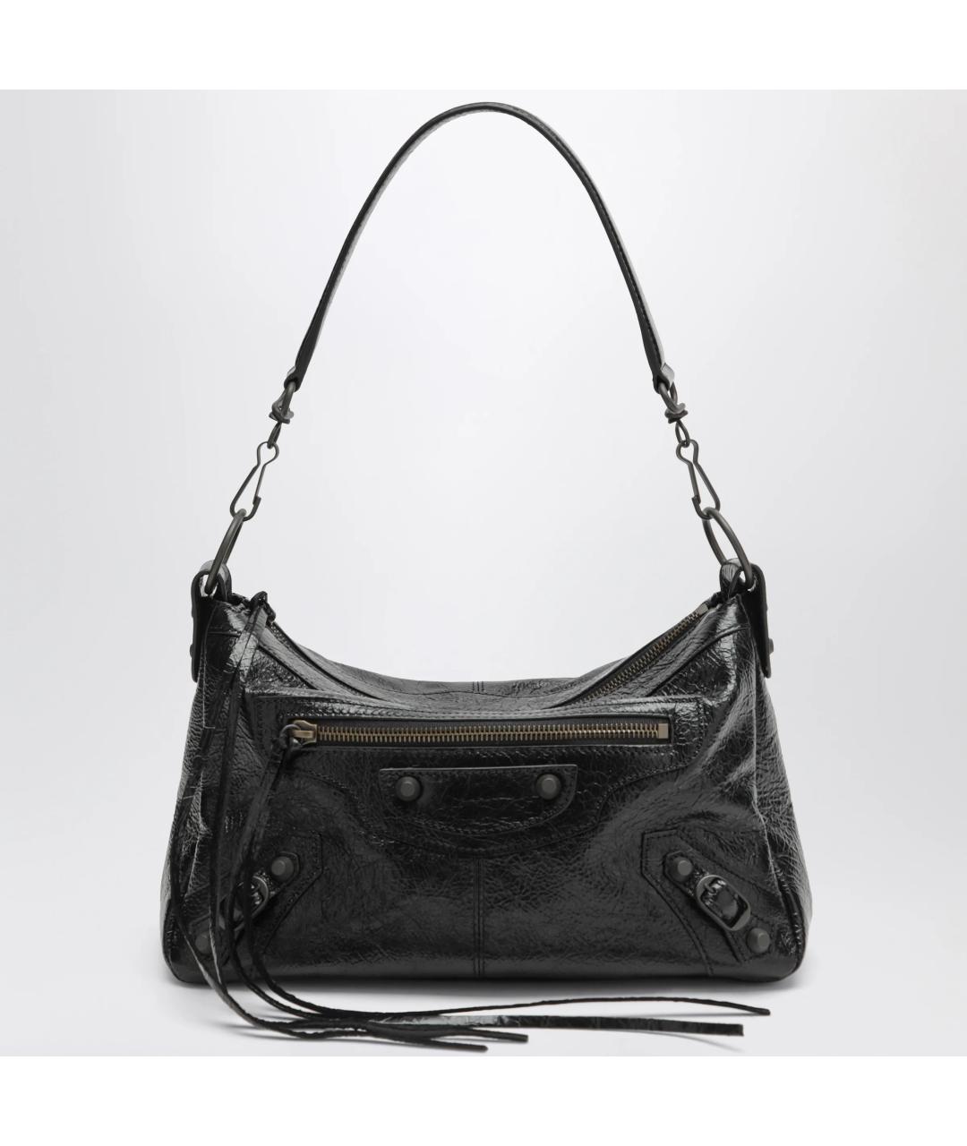 BALENCIAGA Черная кожаная сумка через плечо, фото 2