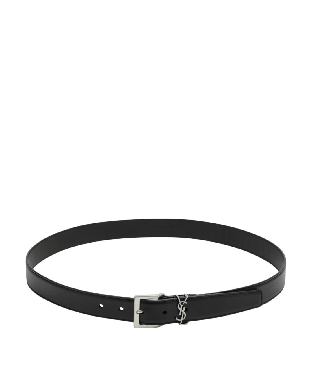 SAINT LAURENT Черный кожаный ремень, фото 1