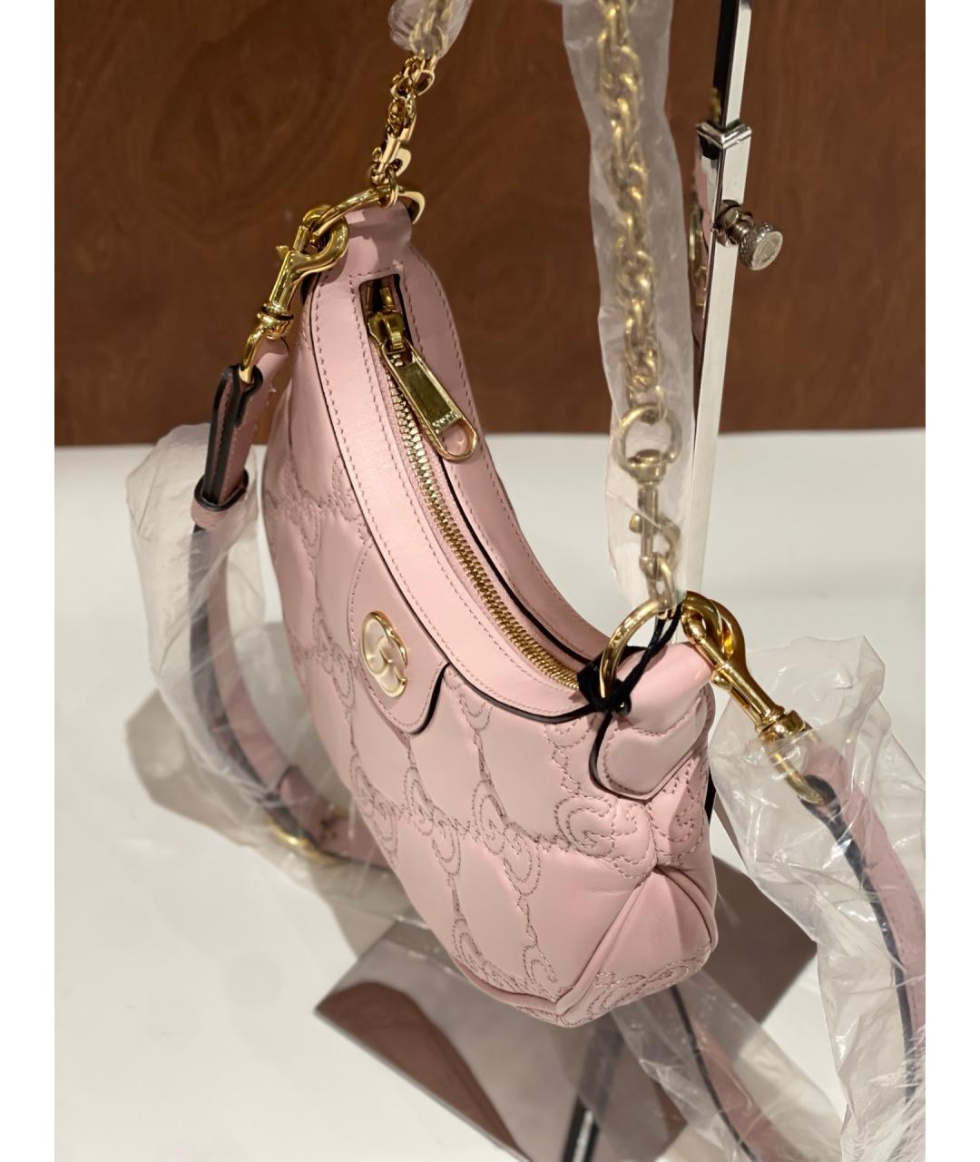 GUCCI Розовая кожаная сумка тоут, фото 4