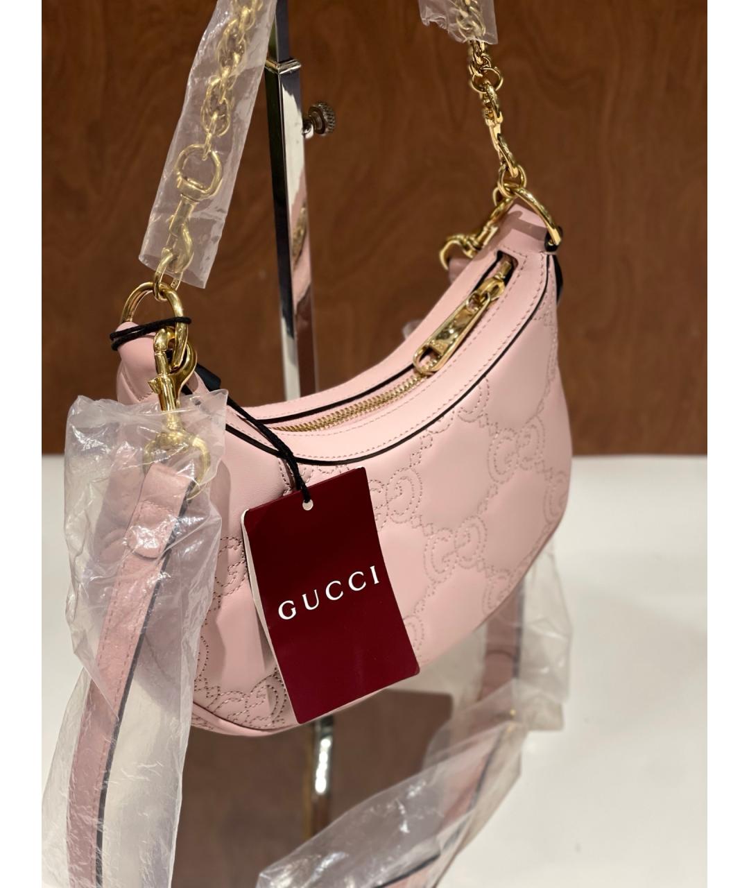GUCCI Розовая кожаная сумка тоут, фото 5