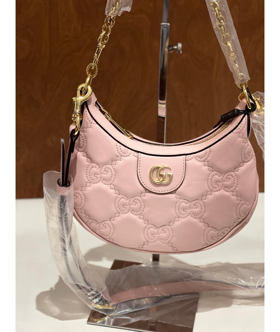 GUCCI Розовая кожаная сумка тоут, фото 6