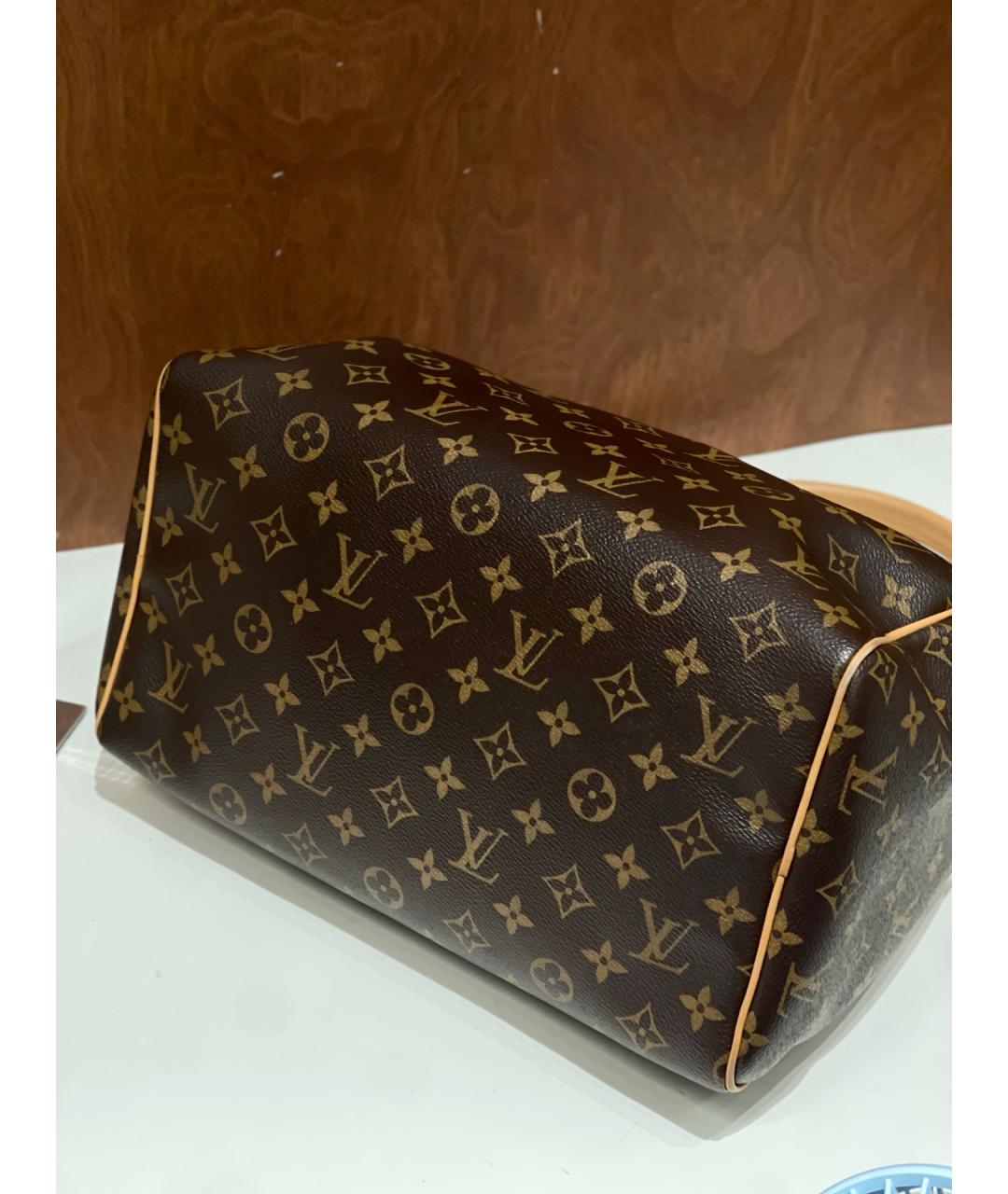 LOUIS VUITTON Коричневая сумка тоут из искусственной кожи, фото 5