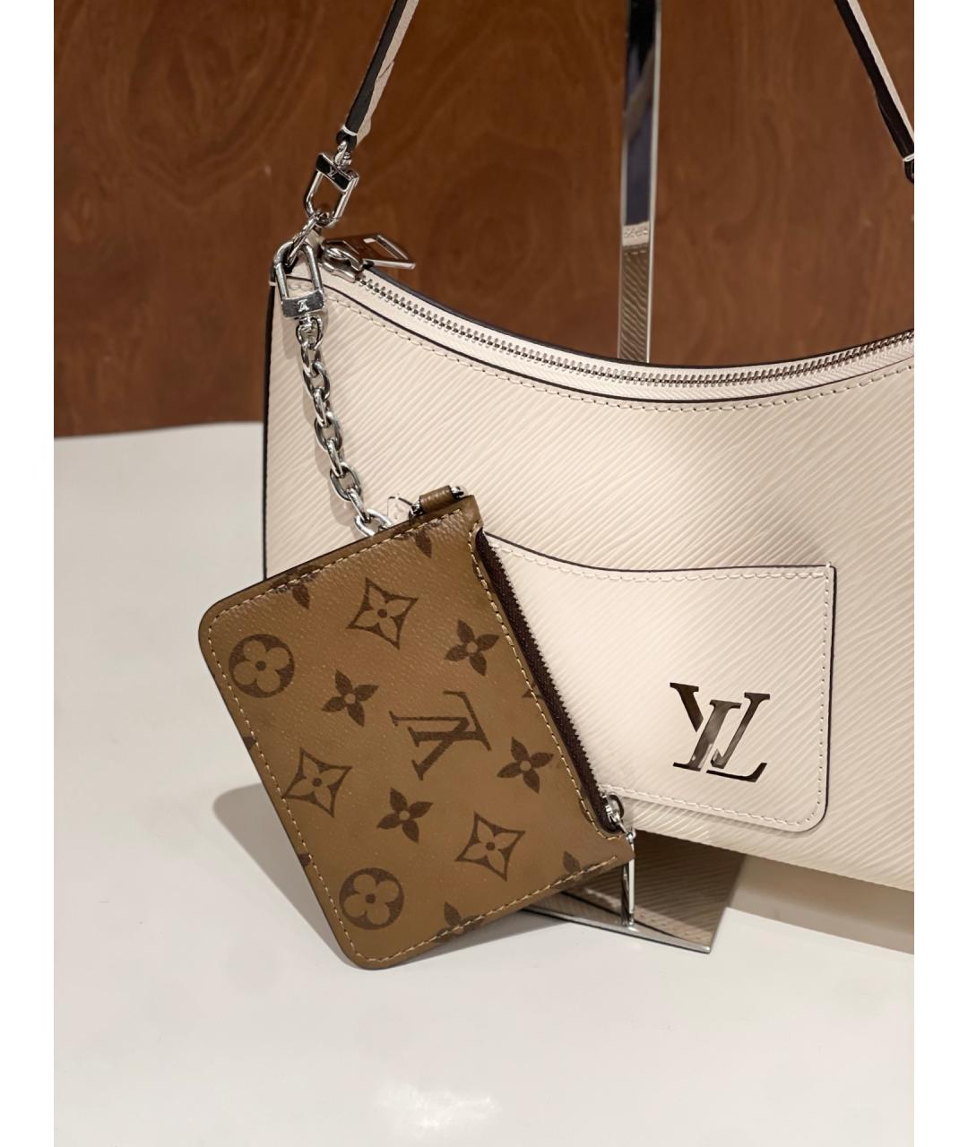 LOUIS VUITTON Белая кожаная сумка через плечо, фото 6