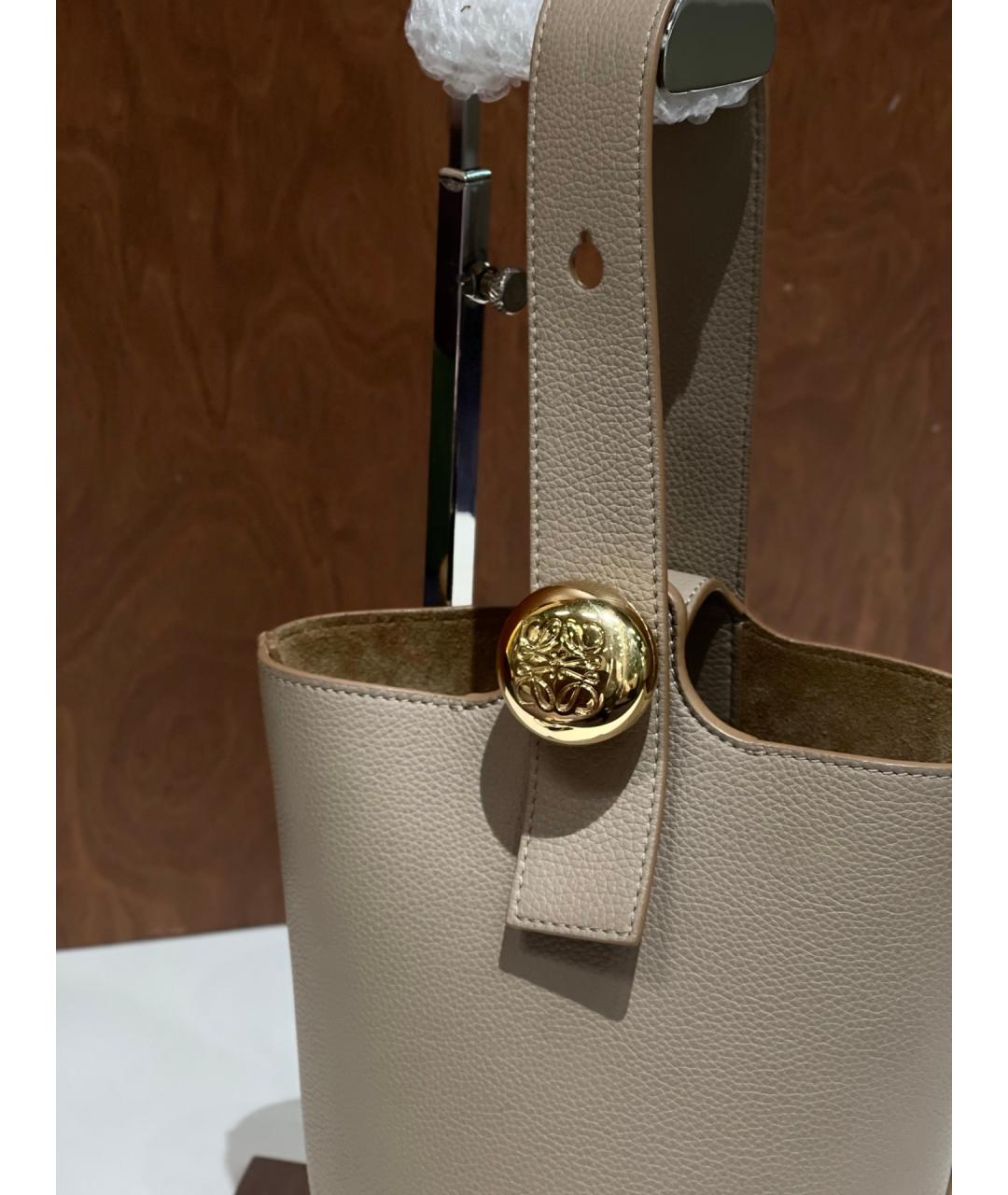 LOEWE Хаки кожаная сумка тоут, фото 4
