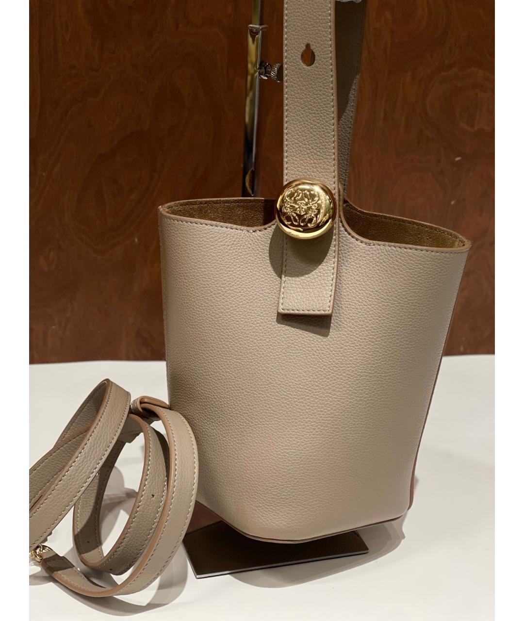 LOEWE Хаки кожаная сумка тоут, фото 7