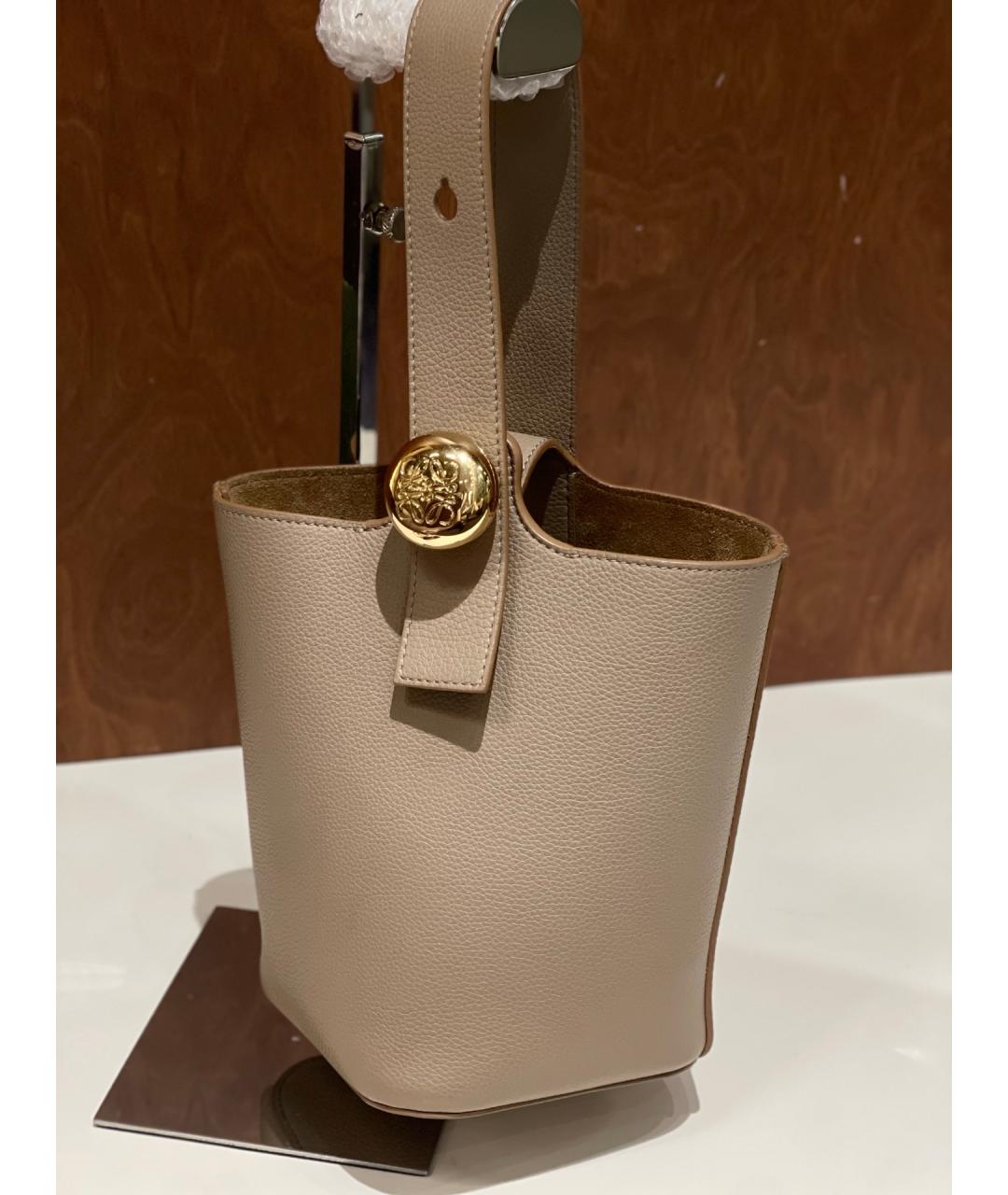LOEWE Хаки кожаная сумка тоут, фото 2