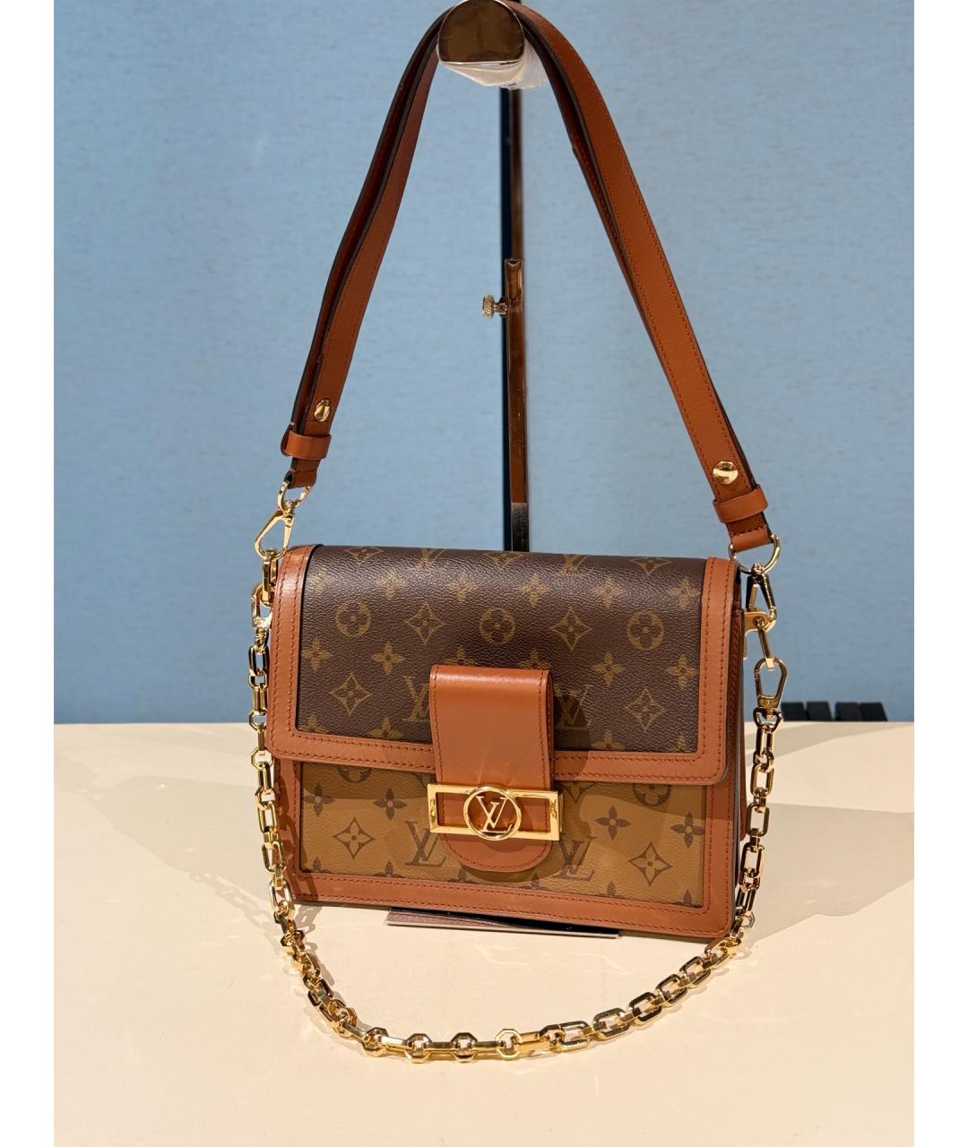 LOUIS VUITTON Коричневая сумка через плечо из искусственной кожи, фото 7