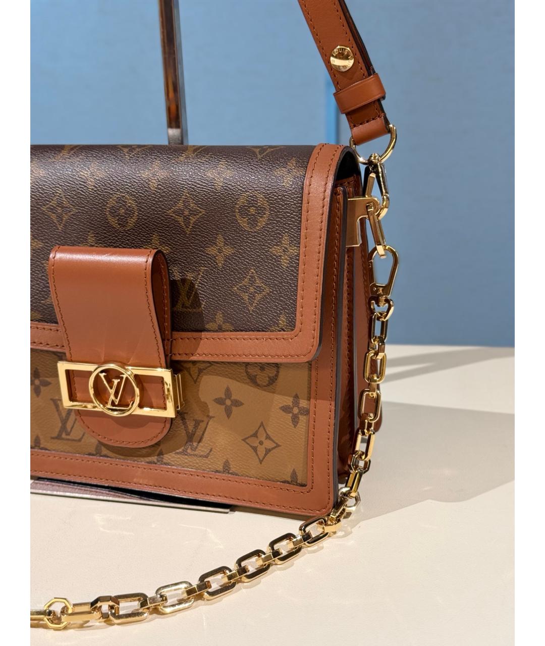 LOUIS VUITTON Коричневая сумка через плечо из искусственной кожи, фото 3