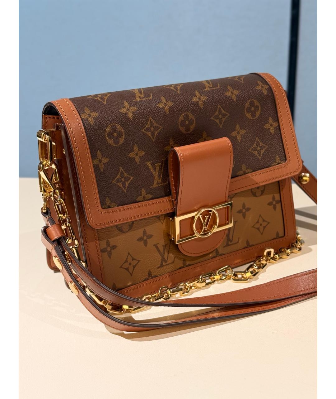 LOUIS VUITTON Коричневая сумка через плечо из искусственной кожи, фото 5