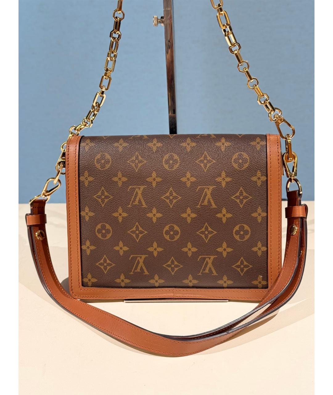 LOUIS VUITTON Коричневая сумка через плечо из искусственной кожи, фото 4