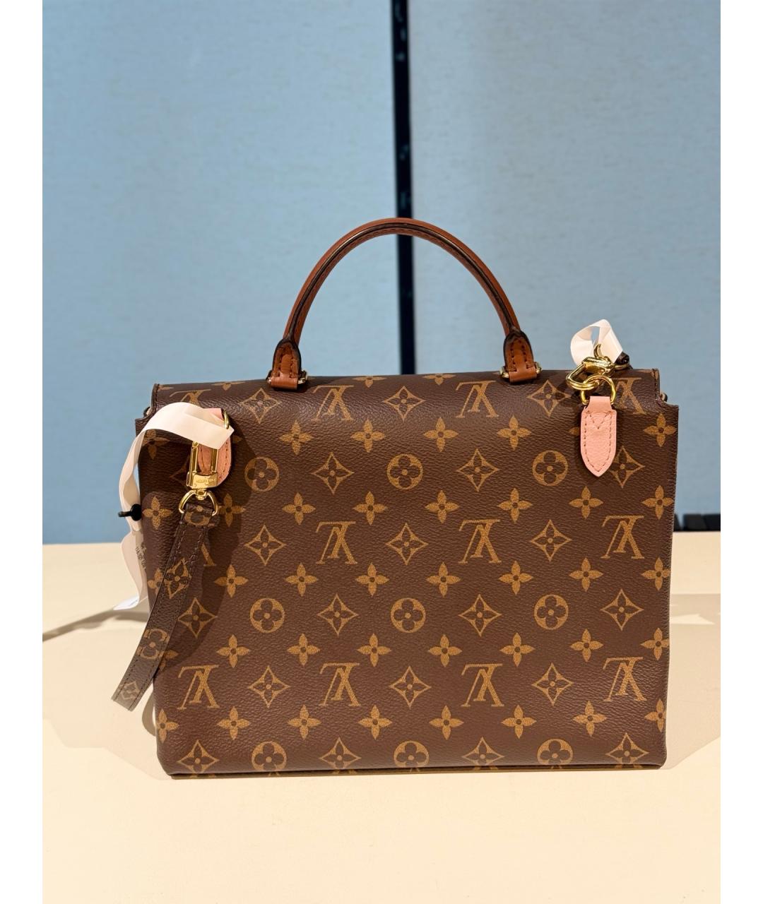 LOUIS VUITTON Коричневая сумка тоут из искусственной кожи, фото 5