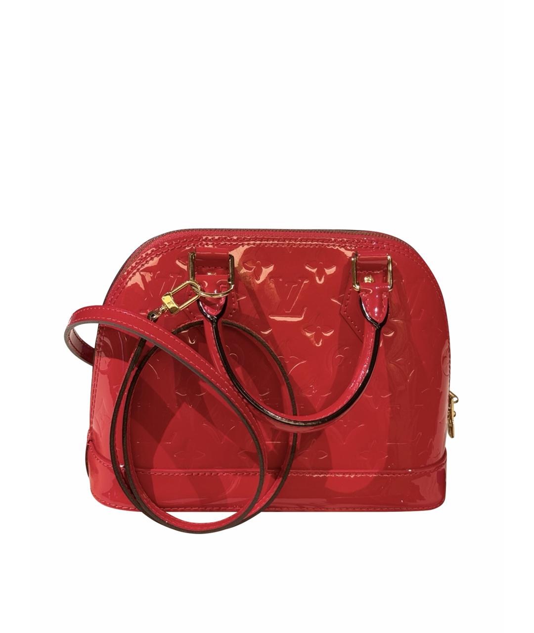 LOUIS VUITTON Красная сумка тоут из лакированной кожи, фото 1