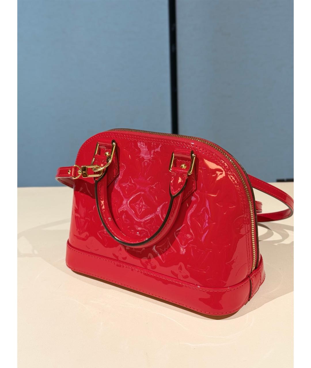 LOUIS VUITTON Красная сумка тоут из лакированной кожи, фото 6