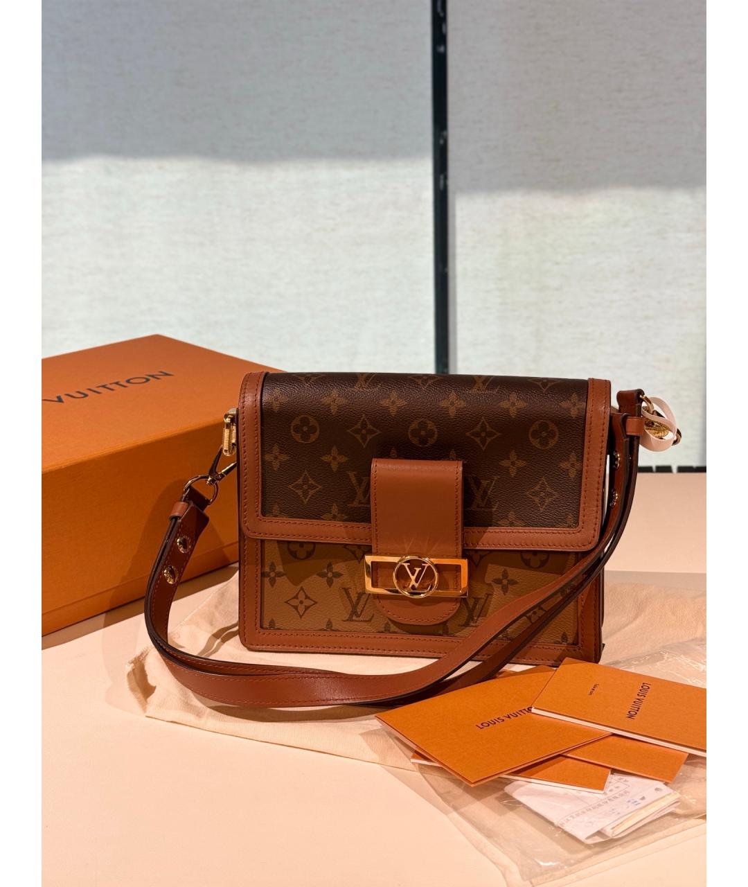 LOUIS VUITTON Коричневая сумка через плечо из искусственной кожи, фото 8
