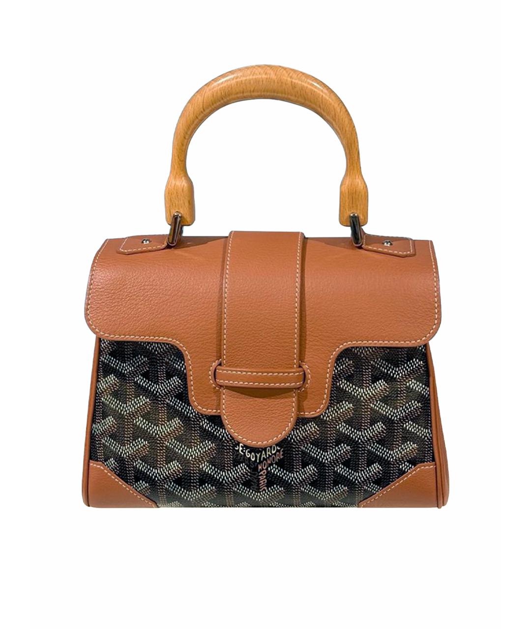 GOYARD Коричневая сумка с короткими ручками из искусственной кожи, фото 1