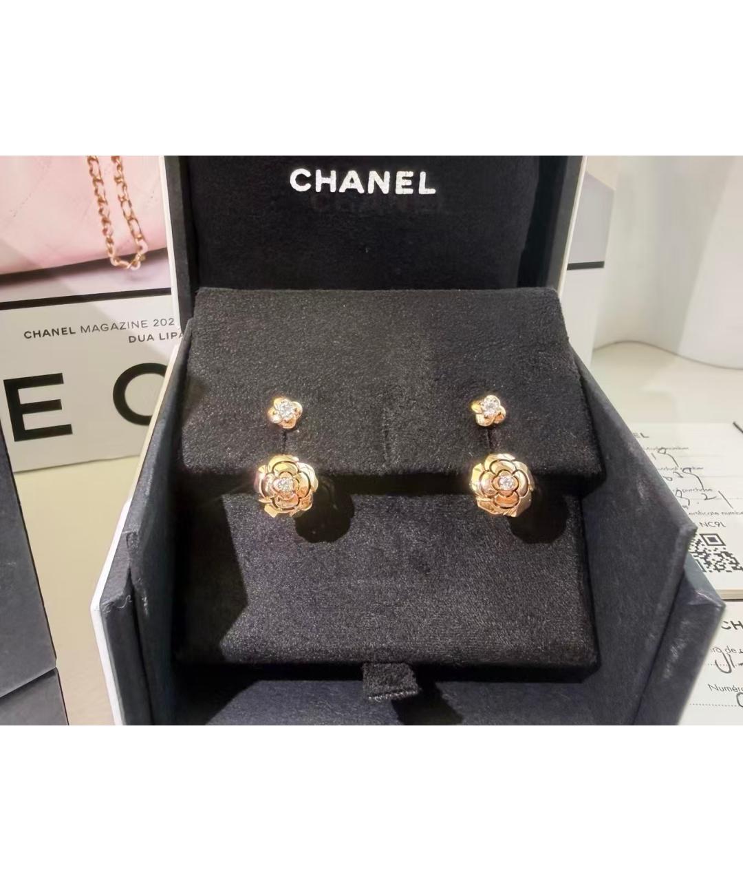 CHANEL Золотые серьги из розового золота, фото 2