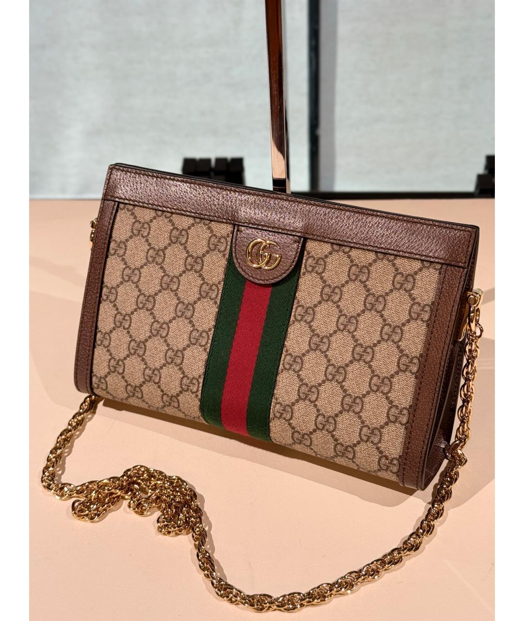 GUCCI Хаки сумка через плечо из искусственной кожи, фото 2