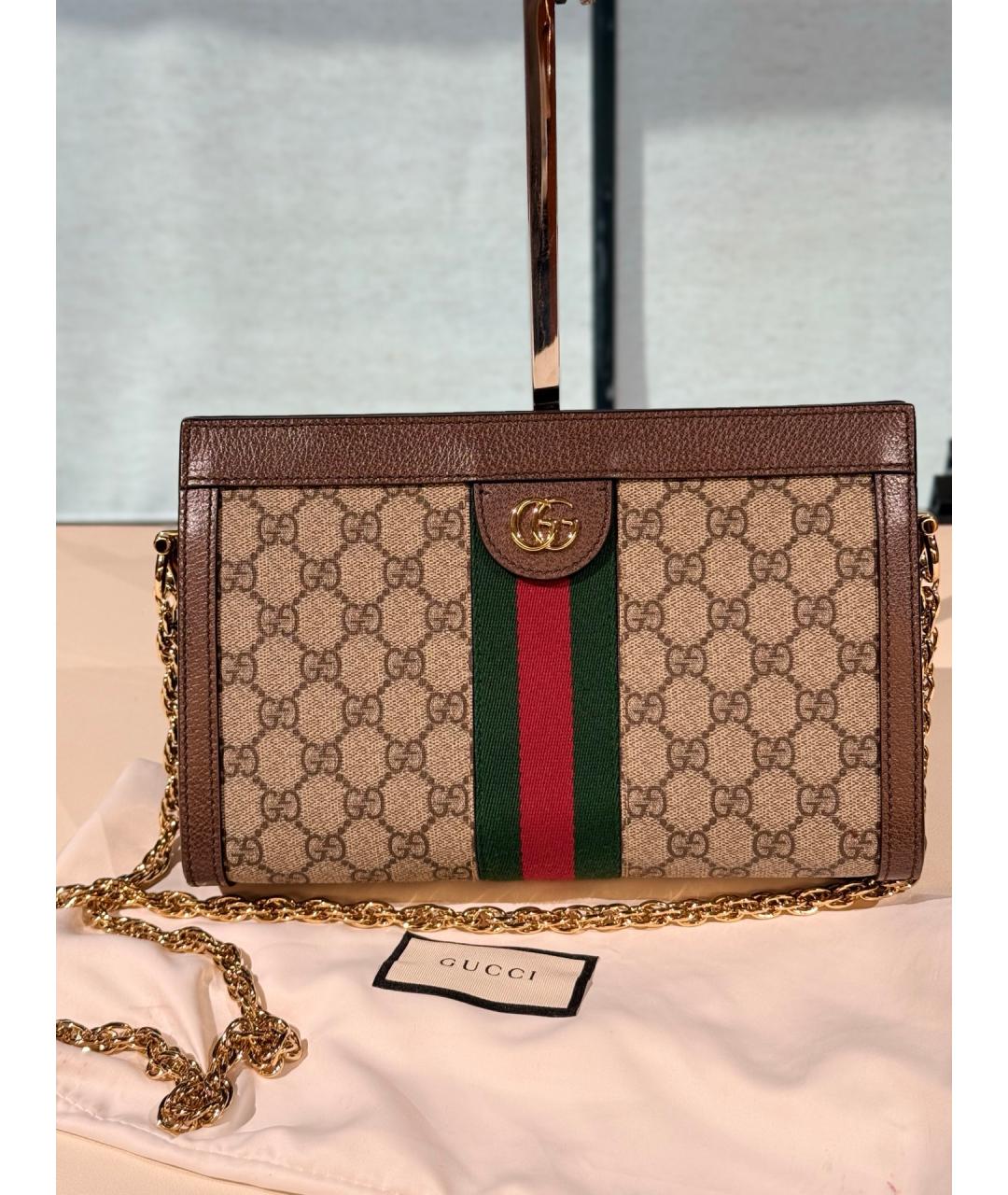 GUCCI Хаки сумка через плечо из искусственной кожи, фото 7