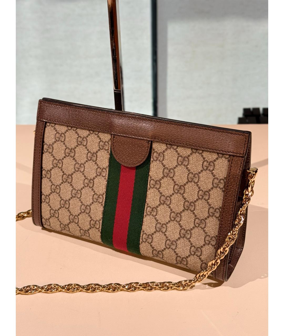 GUCCI Хаки сумка через плечо из искусственной кожи, фото 4