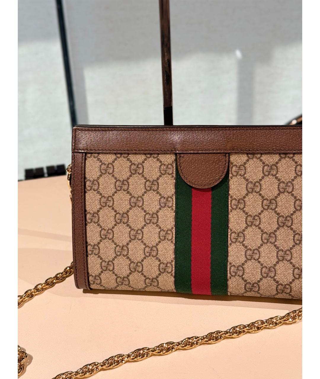 GUCCI Хаки сумка через плечо из искусственной кожи, фото 5