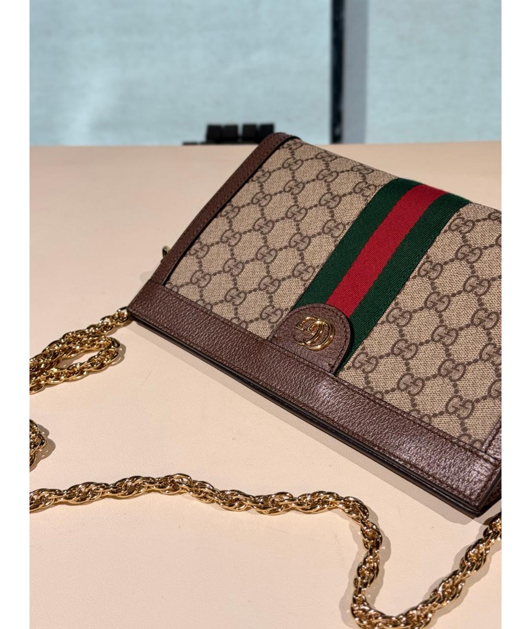 GUCCI Хаки сумка через плечо из искусственной кожи, фото 6
