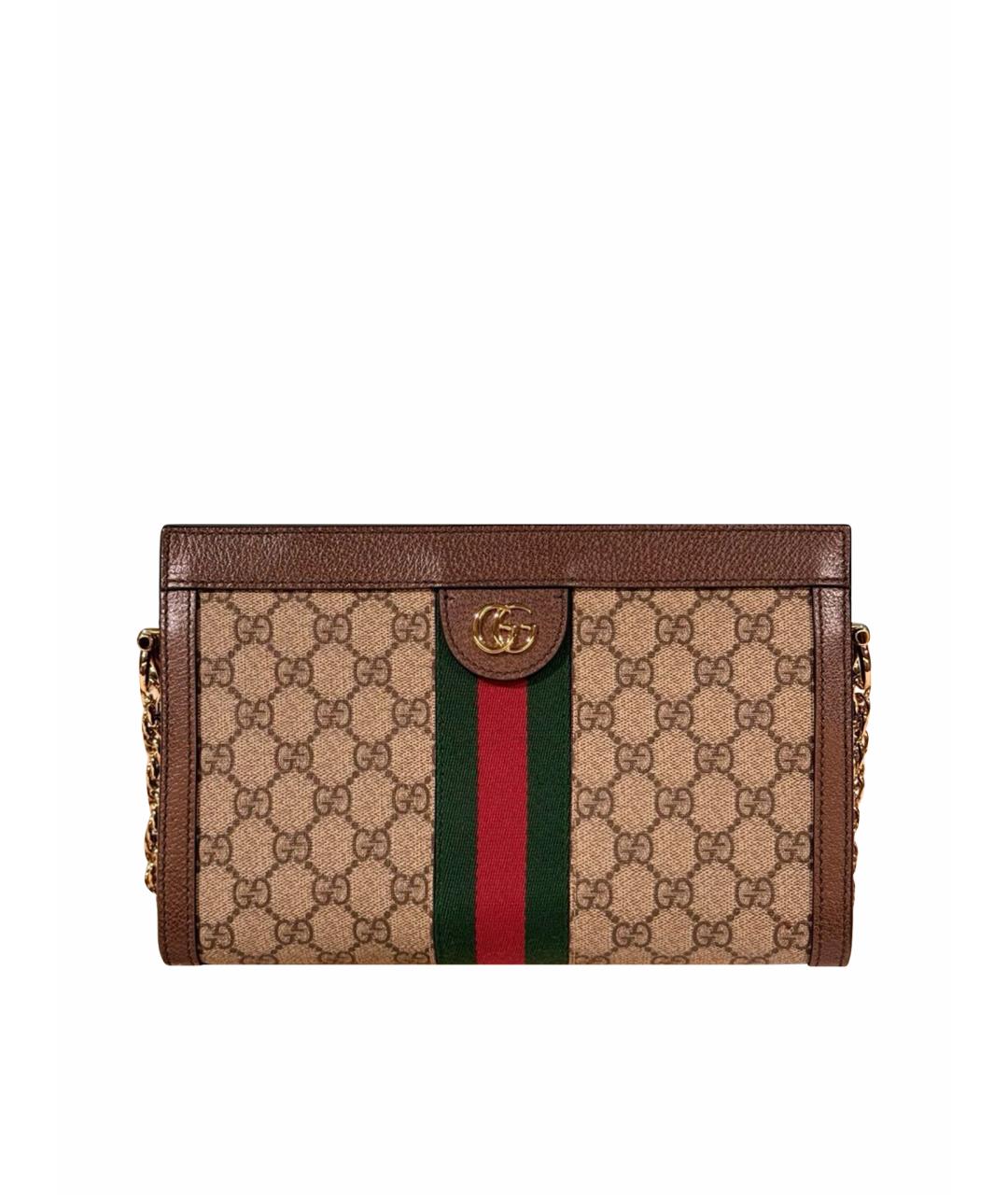 GUCCI Хаки сумка через плечо из искусственной кожи, фото 1