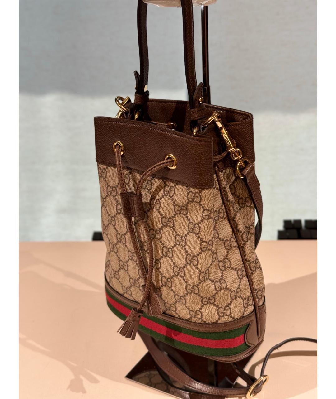 GUCCI Коричневая сумка тоут из искусственной кожи, фото 2