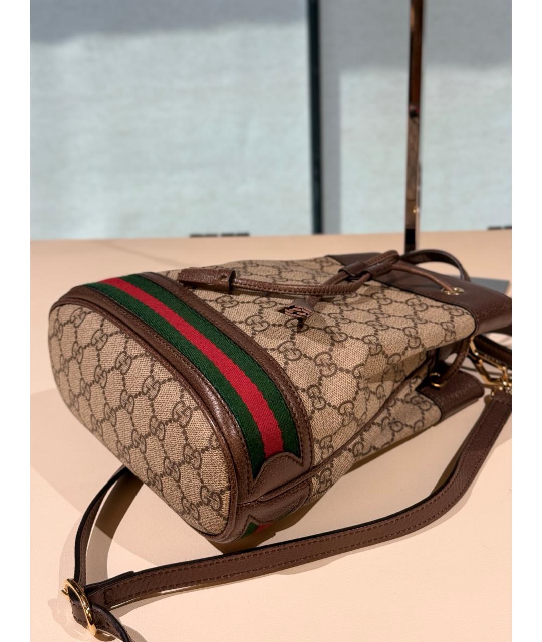 GUCCI Коричневая сумка тоут из искусственной кожи, фото 6