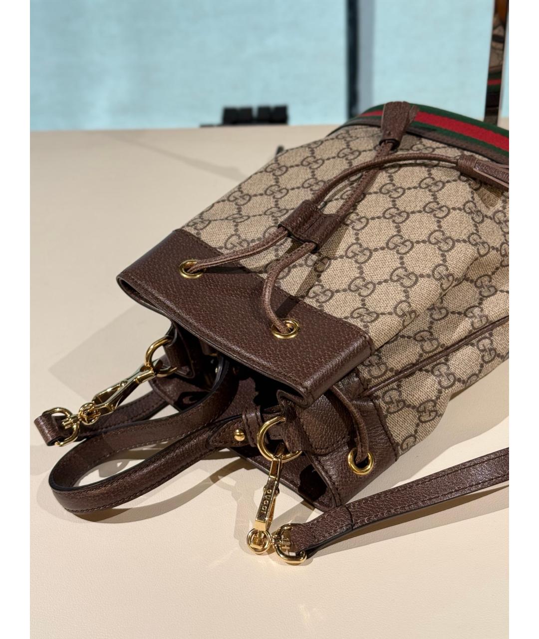 GUCCI Коричневая сумка тоут из искусственной кожи, фото 5