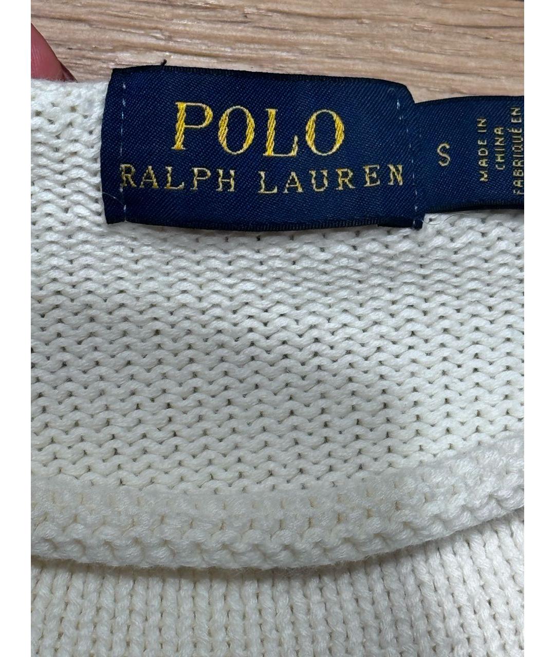 POLO RALPH LAUREN Бежевый хлопковый джемпер / свитер, фото 4
