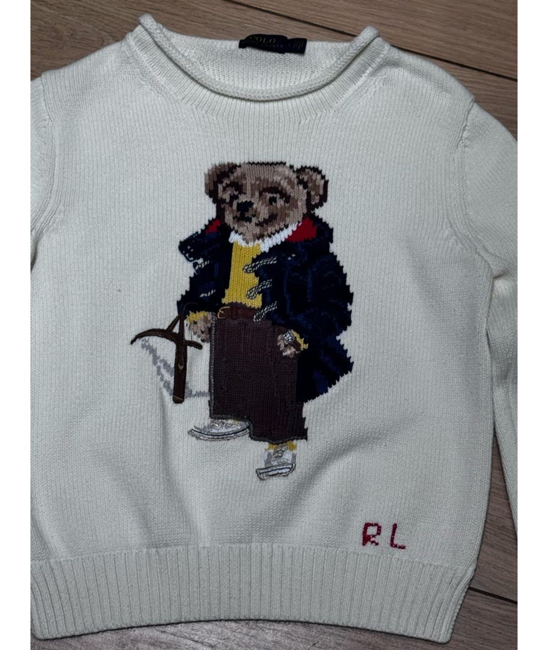 POLO RALPH LAUREN Бежевый хлопковый джемпер / свитер, фото 2