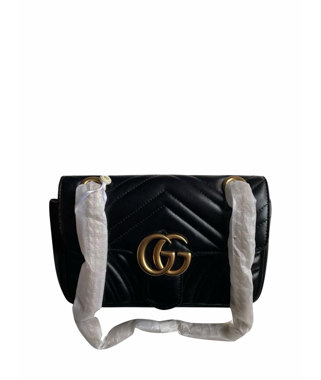 GUCCI Черная кожаная сумка тоут, фото 1
