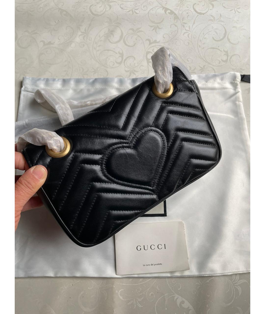 GUCCI Черная кожаная сумка тоут, фото 3