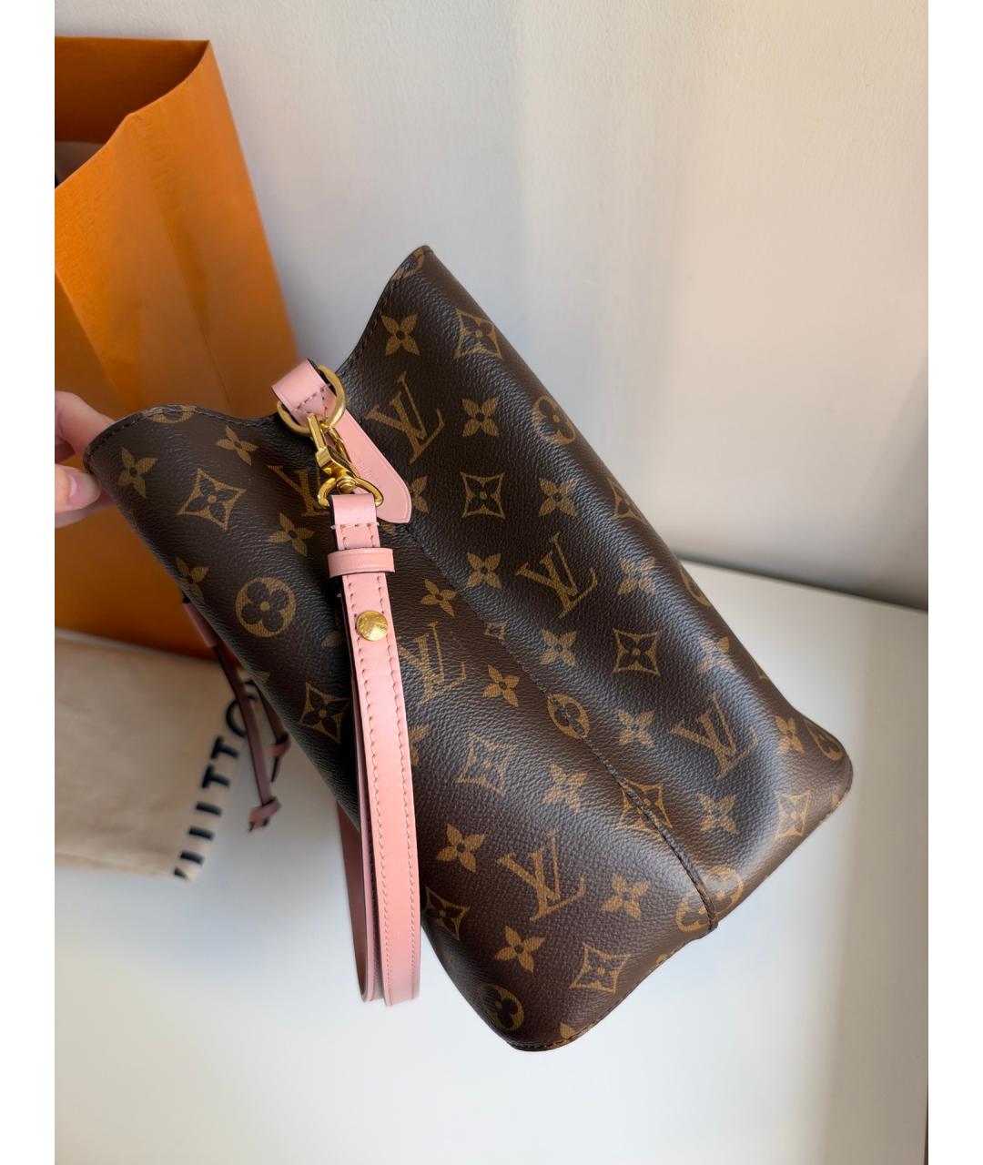 LOUIS VUITTON Коричневая сумка тоут из искусственной кожи, фото 4