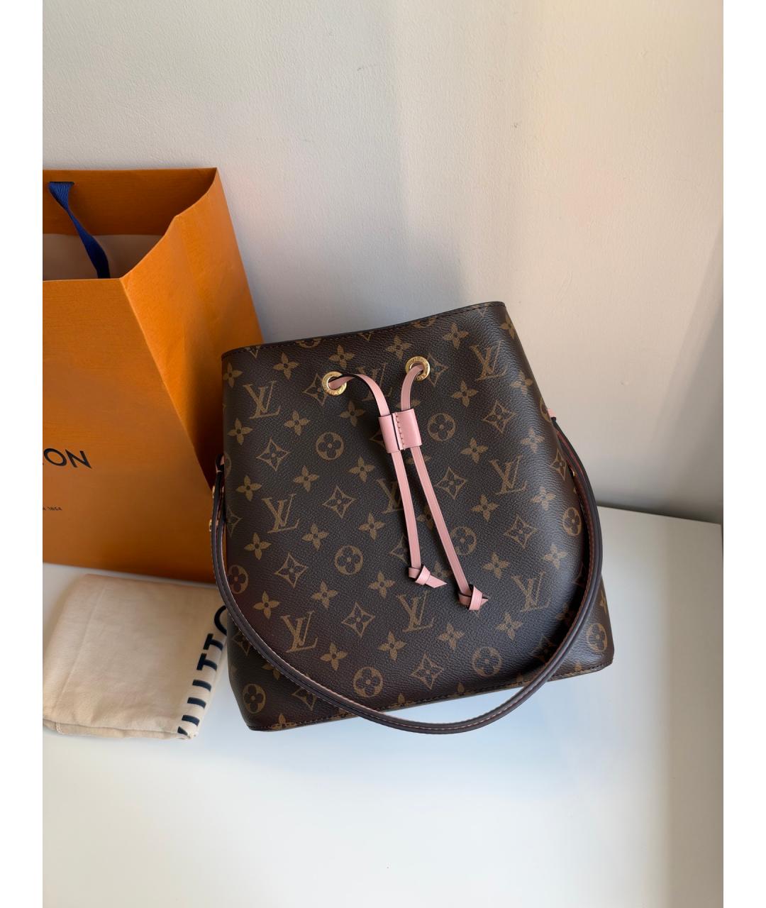 LOUIS VUITTON Коричневая сумка тоут из искусственной кожи, фото 10